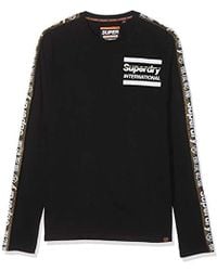 Superdry International Monochrome L/S tee Camisa Manga Larga para Hombre - Negro