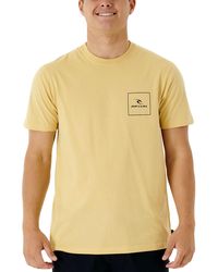 Rip Curl - Cotton Ss T-shirt ~ Corp Icon Washed Yellow - Lyst
