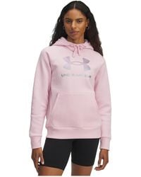 Under Armour - Felpa con Cappuccio da Donna Rival Fleece Shimmer - Lyst