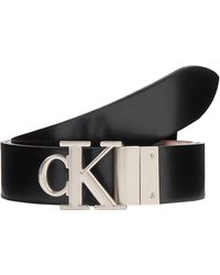 Calvin Klein - Round Mono Pl Rev Lthr Belt 30mm K60k611489 - Lyst