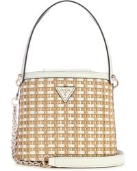 Guess - Atalia Crossbody Bucket Bag Natural/White - Lyst