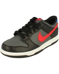 Nike - Dunk Low Gs Black/grey/red Adult Shoes - Lyst