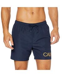 Calvin Klein Medium Drawstring-Side Bañador de natación para Hombre - Azul