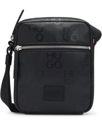 HUGO - Reporter-Tasche Aus Kunstleder Mit Stack-Logo-Muster - Lyst