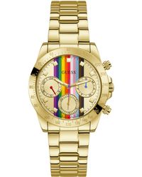 Guess - Armbanduhr Active Life 38 mm Regenbogen auf dem Zifferblatt Armband Edelstahl GW0433L1 - Lyst