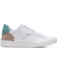 Clarks - Craft Cup Lace Leather Shoes In Standard Fit Size 8 White - Lyst