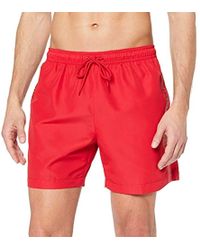 Calvin Klein Medium Drawstring Bañador de natación para Hombre - Rojo