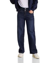 Street One - Culotte Jeans dark blue soft washed 27W / 26L - Lyst