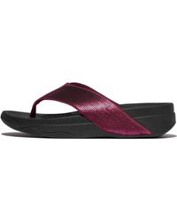 Fitflop - Surfa Sequin Toe-post Sandals Wedge - Lyst
