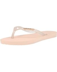 Havaianas - Hav Slim Logo Metallic Ballet Rose Flip-flop - Lyst