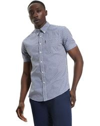 Ben Sherman - Camicia casual da uomo a maniche corte a quadretti con bottoni - Lyst