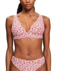 Esprit - Wattiertes Bikinitop mit Print - Lyst