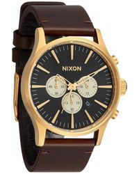 Nixon - Sentry Chrono Leather Watch - Lyst