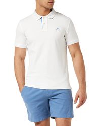 GANT - Contrast Collar Pique Rugger Polo Shirt - Lyst