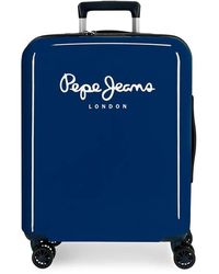 Pepe Jeans Albert Valigia da cabina blu 40 x 55 x 20 cm rigida ABS chiusura TSA integrata 38,4 L 2 kg 4 ruote doppie bagaglio a mano