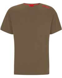 HUGO - Labelled T-Shirt mit Logo-Druck auf der Schulter - Lyst