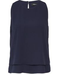 S.oliver - Doppellagiges Top aus Crêpe Navy 38 - Lyst