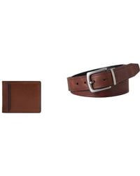 Fossil - Uomo Huntington Portafoglio in pelle marrone e cintura Parker - Lyst