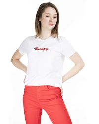 Levi's - The Perfect s Short Sleeve T-Shirt Small Feminine Logo Tee White+ - Lyst