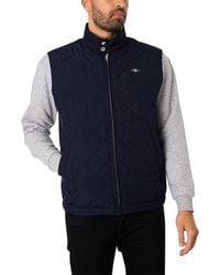 GANT - Quilted Windcheater Gilet - Lyst