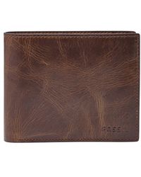 Fossil - Derrick Leather Rfid-blocking Bifold With Coin Pocket Wallet - Lyst