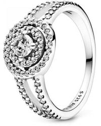 PANDORA - Sparkling Double Halo Ring - Lyst