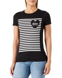 Love Moschino - T- Shirt à ches Courtes Coupe ajustée - Lyst