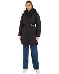 Calvin Klein - Ckj Logo Belt Long Puffer Jacket - Lyst