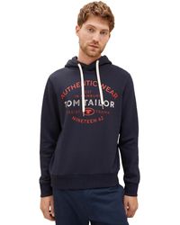 Tom Tailor - Basic Hoodie Sweatshirt mit Logo-Print - Lyst