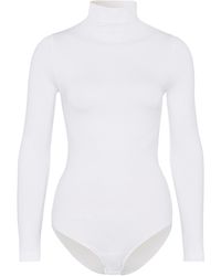 FALKE - Rich Cotton Body Baumwolle Schwarz Weiß viele weitere Farben body elegant langarm ohne Muster nahtlos mit Stehkragen - Lyst