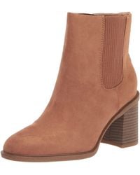 Dr. Scholls - S Ride Away Block Heel Bootie Chipmunk Brown Fabric 9 M - Lyst
