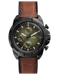 Boîtier Latitude chronographe en acier inoxydable noir -Noir Satin Fossil  pour homme en coloris Noir - Lyst