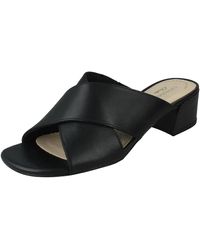 Clarks - Caroleigh Erin Leather Sandals In Black Standard Fit Size 7 - Lyst