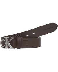 Calvin Klein - Round Mono Pl Lthr Tx Belt 35mm - Lyst