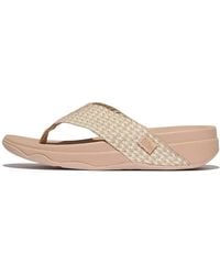 Fitflop - Surfa Multi-tone Webbing Toe-post Sandals Wedge - Lyst