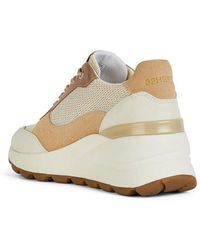 Geox - Spherica Ec13 Low-cut Sneaker With Comfortable Wedge Off White-desert D45waa 085as C1q5l - Lyst