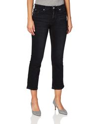 Calvin Klein Mid Rise Crop Flare Pantalones - Negro
