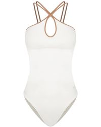 Women'secret - Bañador Reductor Halter Blanco Parte Superior de Bikini - Lyst