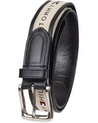Tommy Hilfiger - Ribbon Inlay Fabric Belt With Single Prong Buckle - Lyst