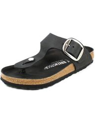 Birkenstock - Sandali da Donna con Fibbia Grande in Pelle oliata Gizeh - Lyst
