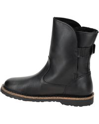 Birkenstock - Uppsala Shearling Natural Leather Black Boots 4.5 Uk - Lyst