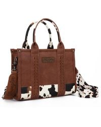 Wrangler - Tote Bag For Crossbody Satchel Purse Leather Top Handle Handbags Shoulder Bag With Adjustable Strap - Lyst
