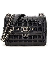 Guess - Schoudertas Avondtas Nadira Mini Convertible Xbody Flap Bag Black Zwart - Lyst