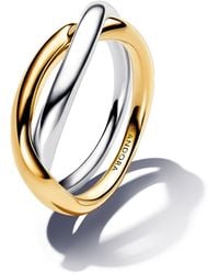 PANDORA - Two-tone Entwined Bands Ring - Lyst