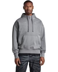 G-Star RAW - Garment Dyed Oversized Hooded Sweater - Lyst