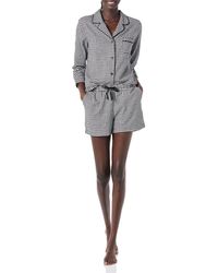 Amazon Essentials - Lightweight Woven Flannel Pyjama Set With Shorts - Lyst