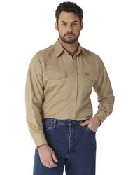 Wrangler - Flame Resistant Western Two Pocket Snap Work Utility Button Down Shirt - Lyst