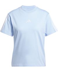 adidas - Mujer Essentials 3-stripes Sleeve Cotton T-shirt - Lyst