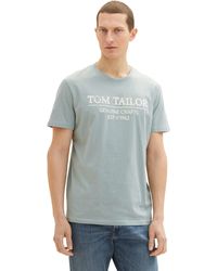 Tom Tailor - 1021229 T-Shirt mit Logo-Print aus Bio-Baumwolle - Lyst