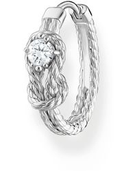 Thomas Sabo - Single Creole Rope With Knots Silver 925 Sterling Silver Cr695-051-14 - Lyst